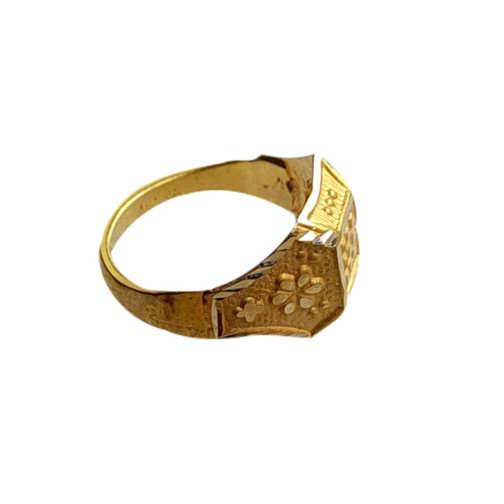 Solid 22K/18K/14K Fine Gold Certified Stamped Square Design Kid's Ring