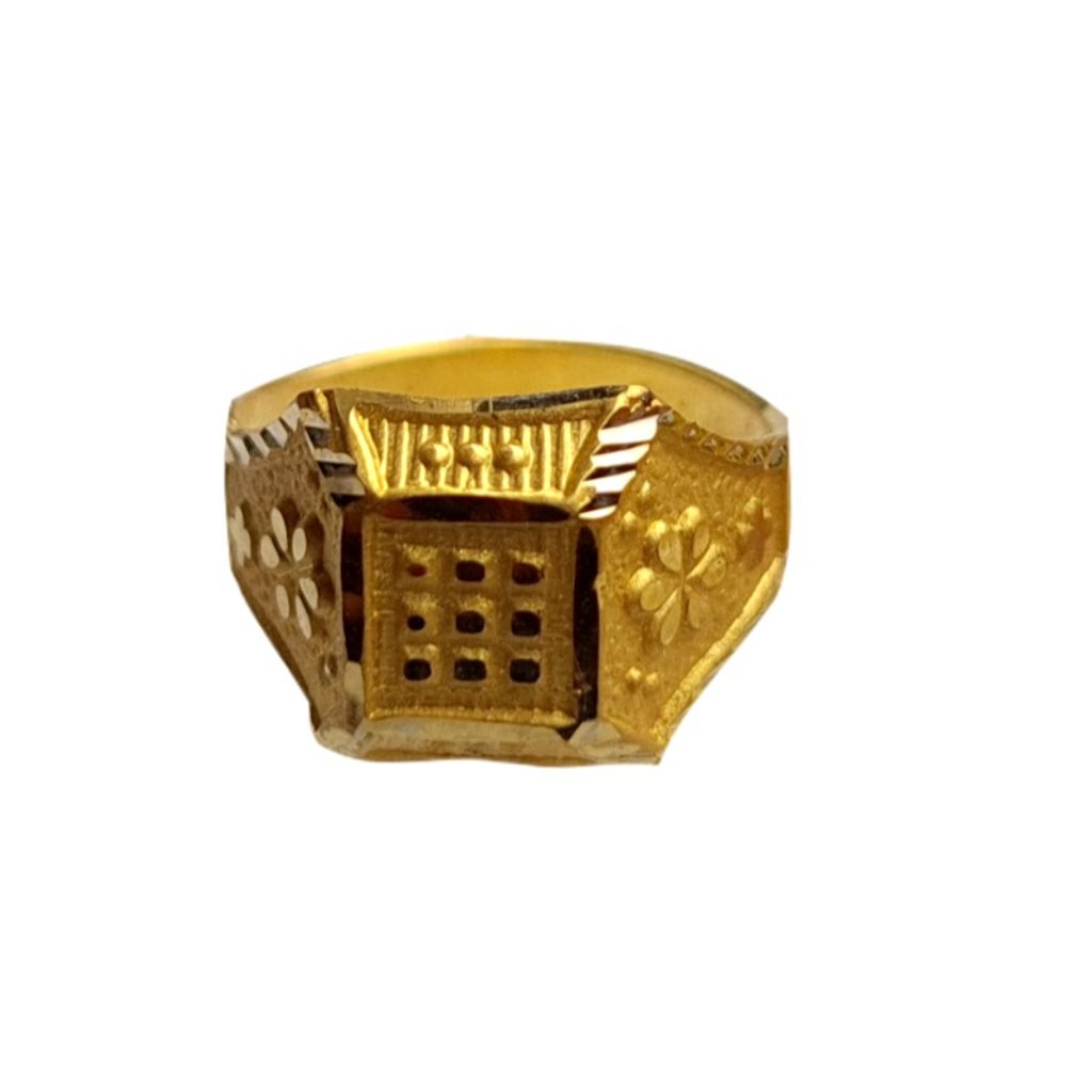 Solid 22K/18K/14K Fine Gold Certified Stamped Square Design Kid's Ring