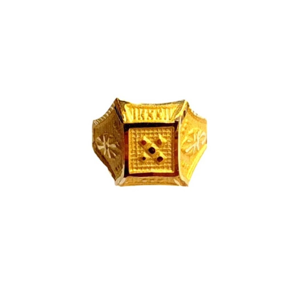 Solid 22K/18K/14K Fine Gold Certified Stamped Square Design Kid's Ring
