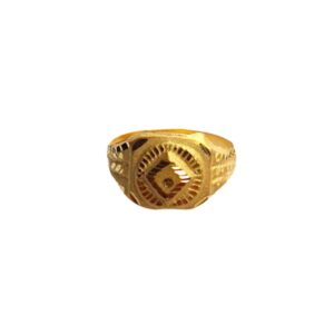 Solid 22K/18K/14K Fine Gold Certified Stamped Stone Design Kid's Ring