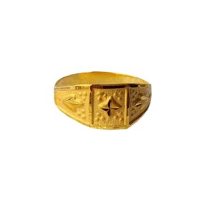 Solid 22K/18K/14K Fine Gold Certified Stamped Square Design Kid's Ring