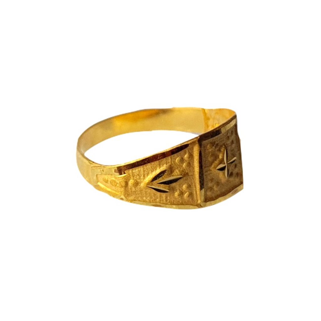 Solid 22K/18K/14K Fine Gold Certified Stamped Square Design Kid's Ring