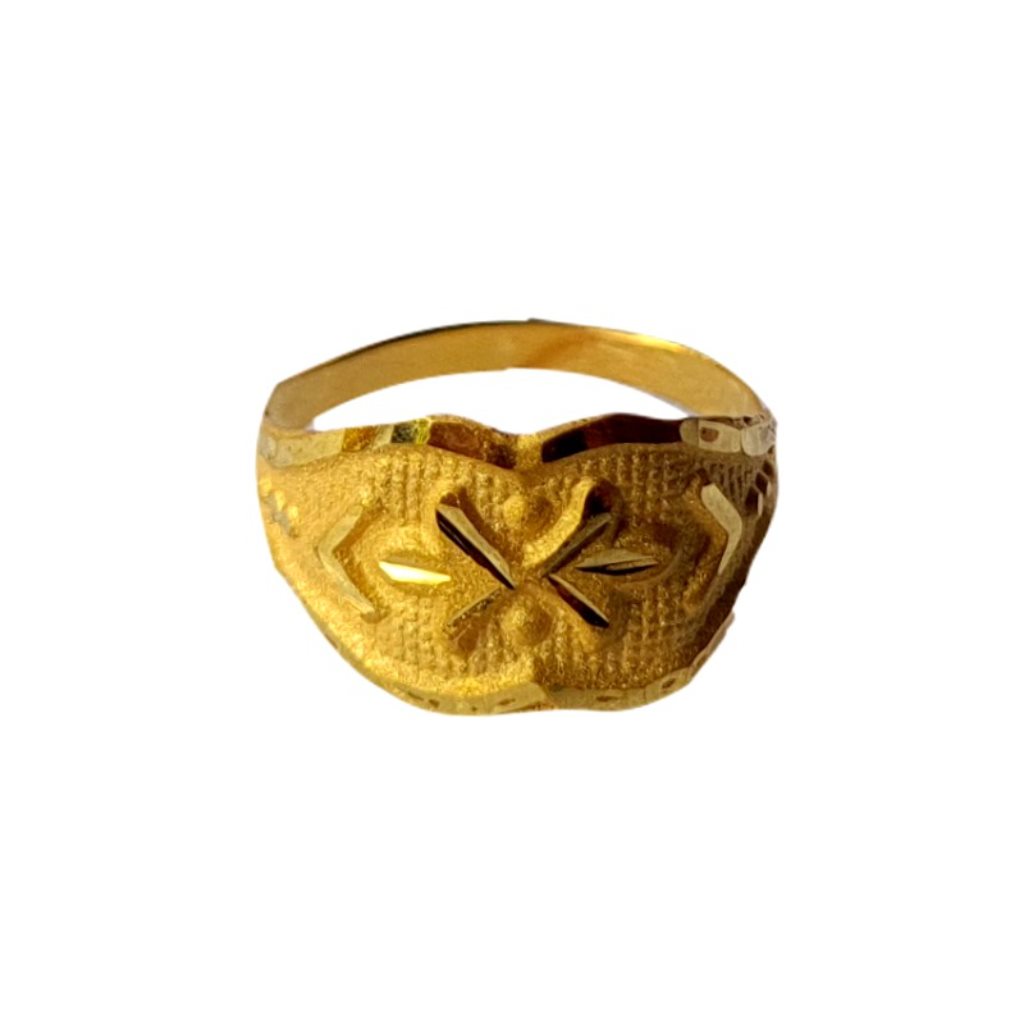 Solid 22K/18K/14K Fine Gold Certified Stamped Carved Design Kid's Ring