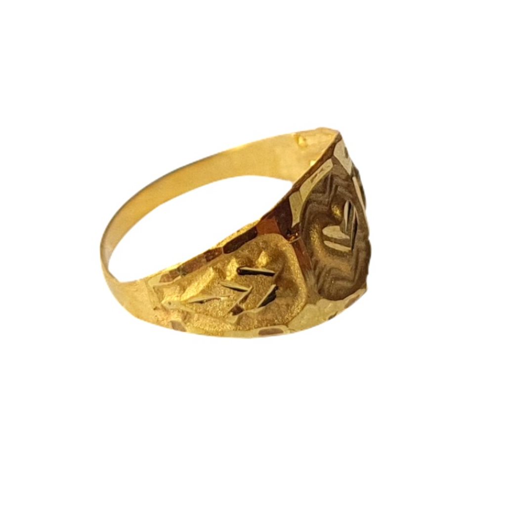 Solid 22K/18K/14K Fine Gold Certified Stamped Leaf Design Kid's Ring