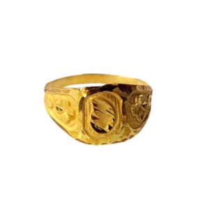 Solid 22K/18K/14K Fine Gold Certified Stamped Leaf Design Kid's Ring