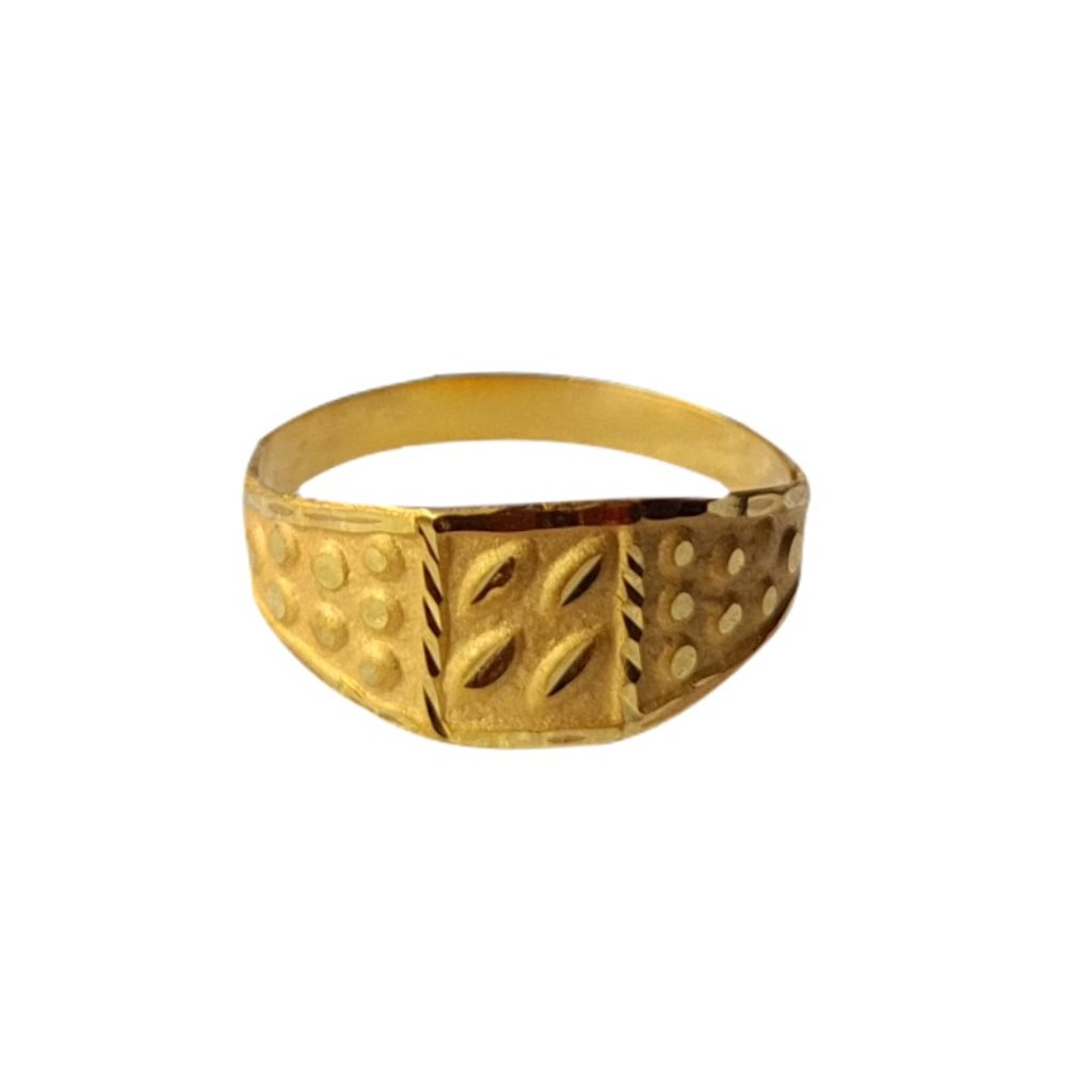 Solid 22K/18K/14K Fine Gold Certified Stamped Square Design Kid's Ring