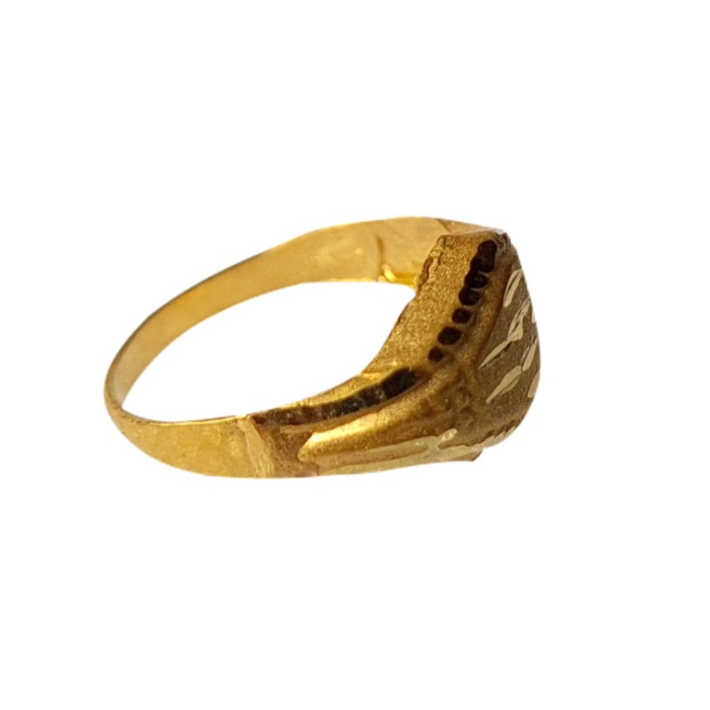 Solid 22K/18K/14K Fine Gold Certified Stamped Carved Design Kid's Ring