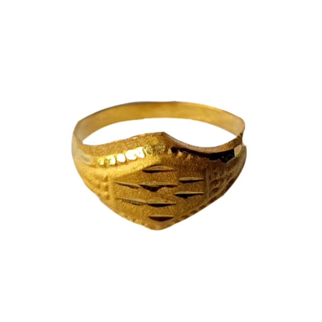 Solid 22K/18K/14K Fine Gold Certified Stamped Carved Design Kid's Ring