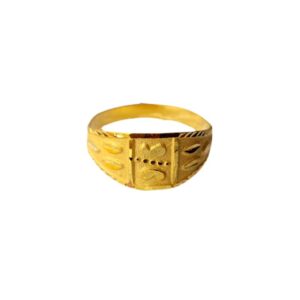 Solid 22K/18K/14K Fine Gold Certified Stamped Carved Design Kid's Ring