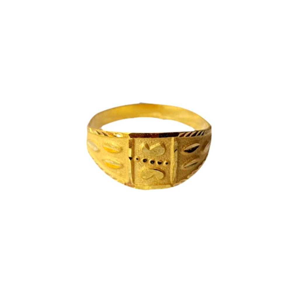 Solid 22K/18K/14K Fine Gold Certified Stamped Carved Design Kid's Ring