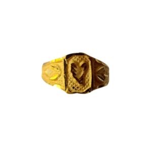 Solid 22K/18K/14K Fine Gold Certified Stamped Carved Design Kid's Ring