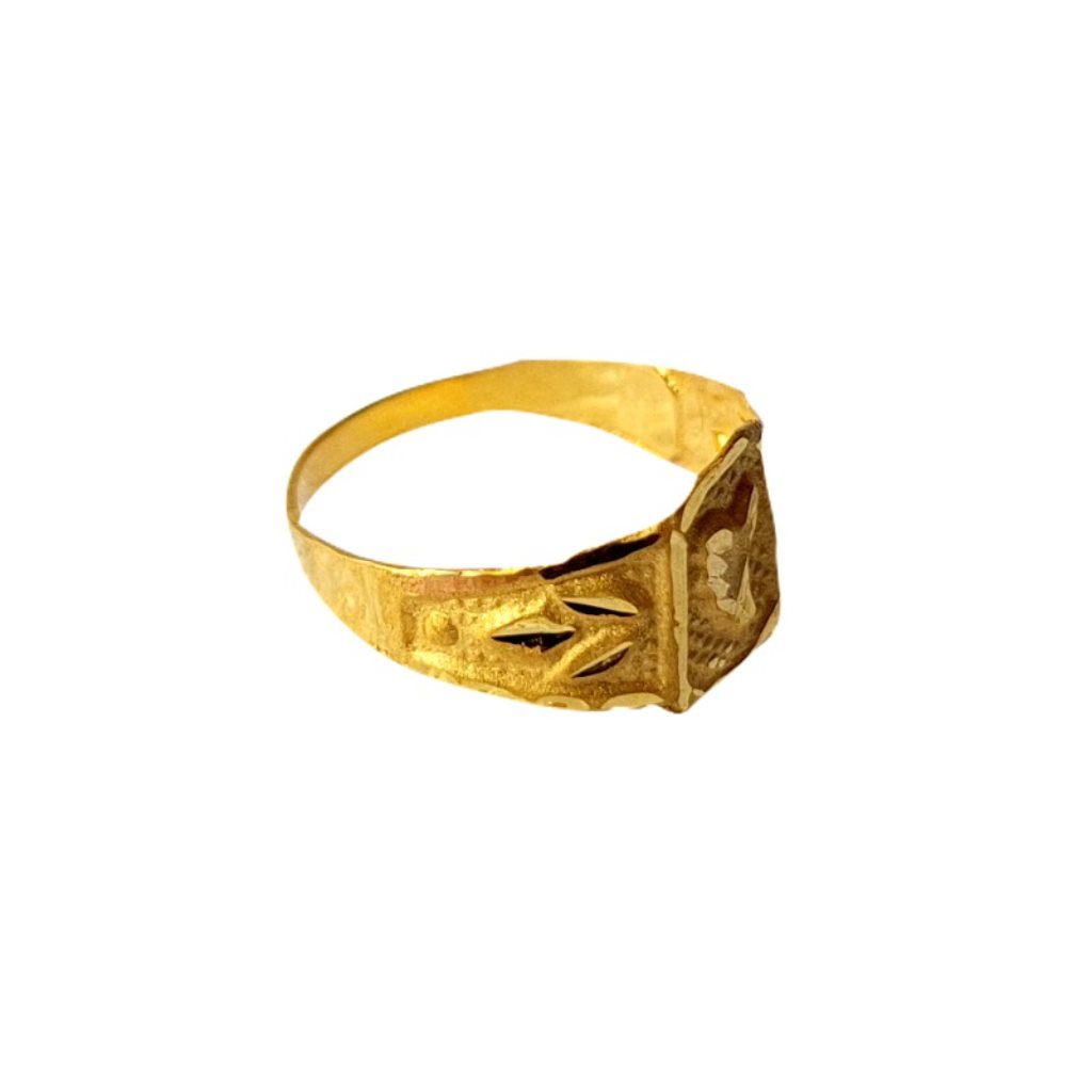 Solid 22K/18K/14K Fine Gold Certified Stamped Carved Design Kid's Ring