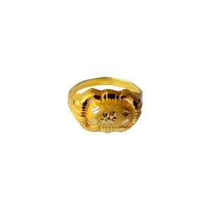 Solid 22K/18K/14K Fine Gold Certified Stamped Carved Design Kid's Ring