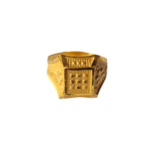 Solid 22K/18K/14K Fine Gold Certified Stamped Square Design Kid's Ring