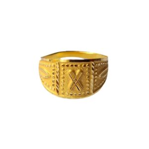 Solid 22K/18K/14K Fine Gold Certified Stamped X Carved Design Kid's Ring