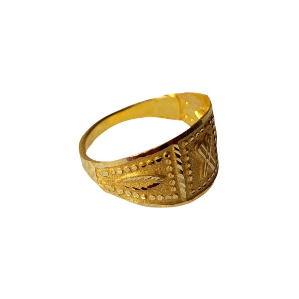 Solid 22K/18K/14K Fine Gold Certified Stamped X Carved Design Kid's Ring