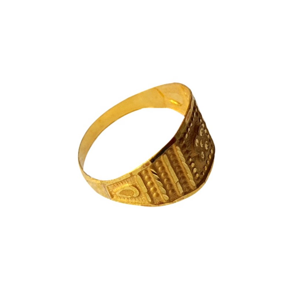 Solid 22K/18K/14K Fine Gold Certified Stamped Leaf Carved Design Kid's Ring