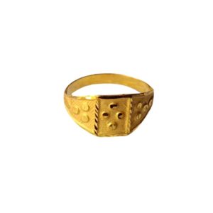 Solid 22K/18K/14K Fine Gold Certified Stamped Square Design Kid's Ring