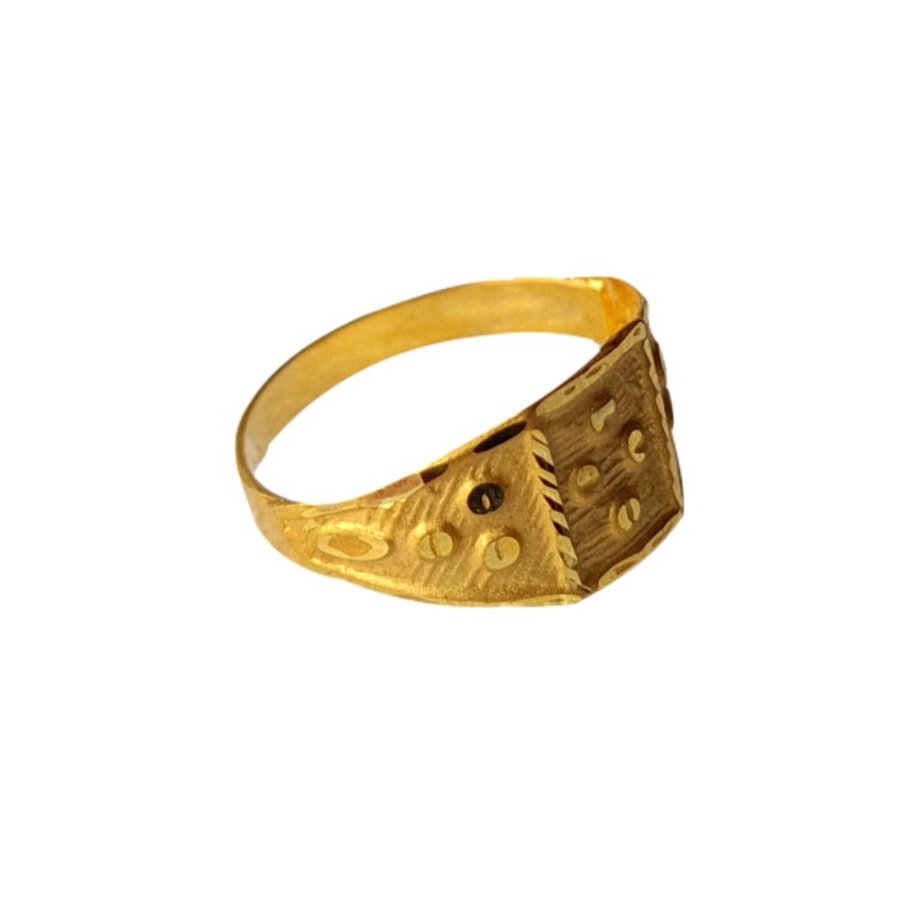 Solid 22K/18K/14K Fine Gold Certified Stamped Square Design Kid's Ring