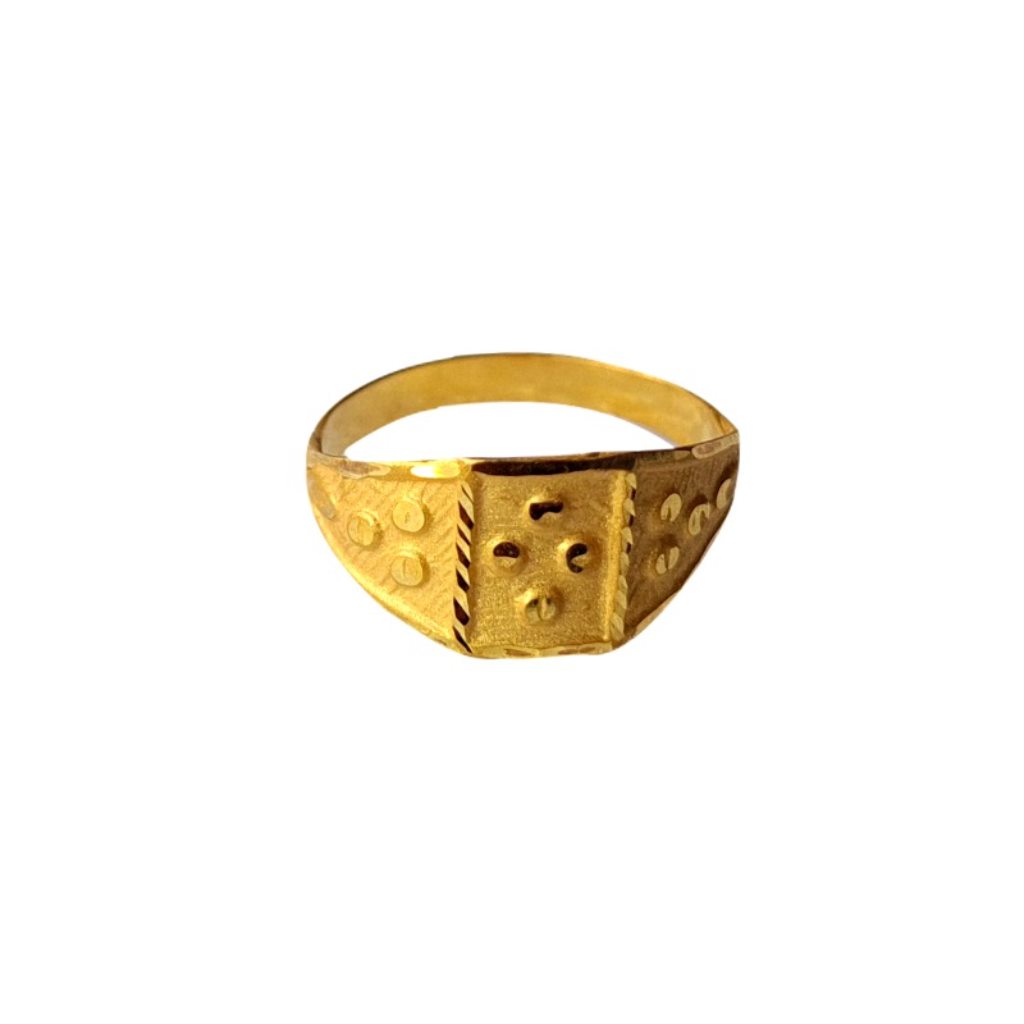 Solid 22K/18K/14K Fine Gold Certified Stamped Square Design Kid's Ring