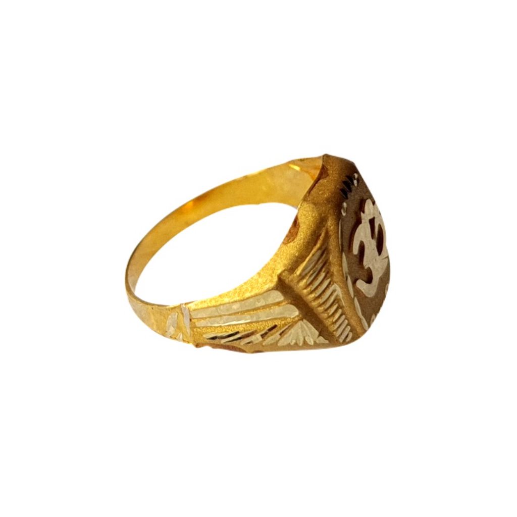 Solid 22K/18K/14K Fine Gold Certified Stamped Om Carved Design Kid's Ring