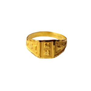 Solid 22K/18K/14K Fine Gold Certified Stamped Carved Design Kid's Ring