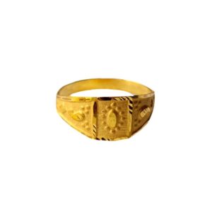 Solid 22K/18K/14K Fine Gold Certified Stamped Square Design Kid's Ring