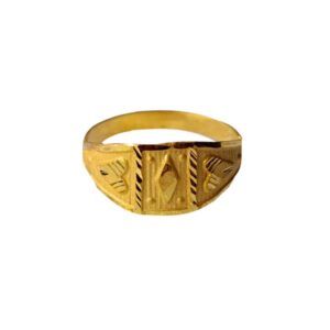 Solid 22K/18K/14K Fine Gold Certified Stamped Square Design Kid's Ring