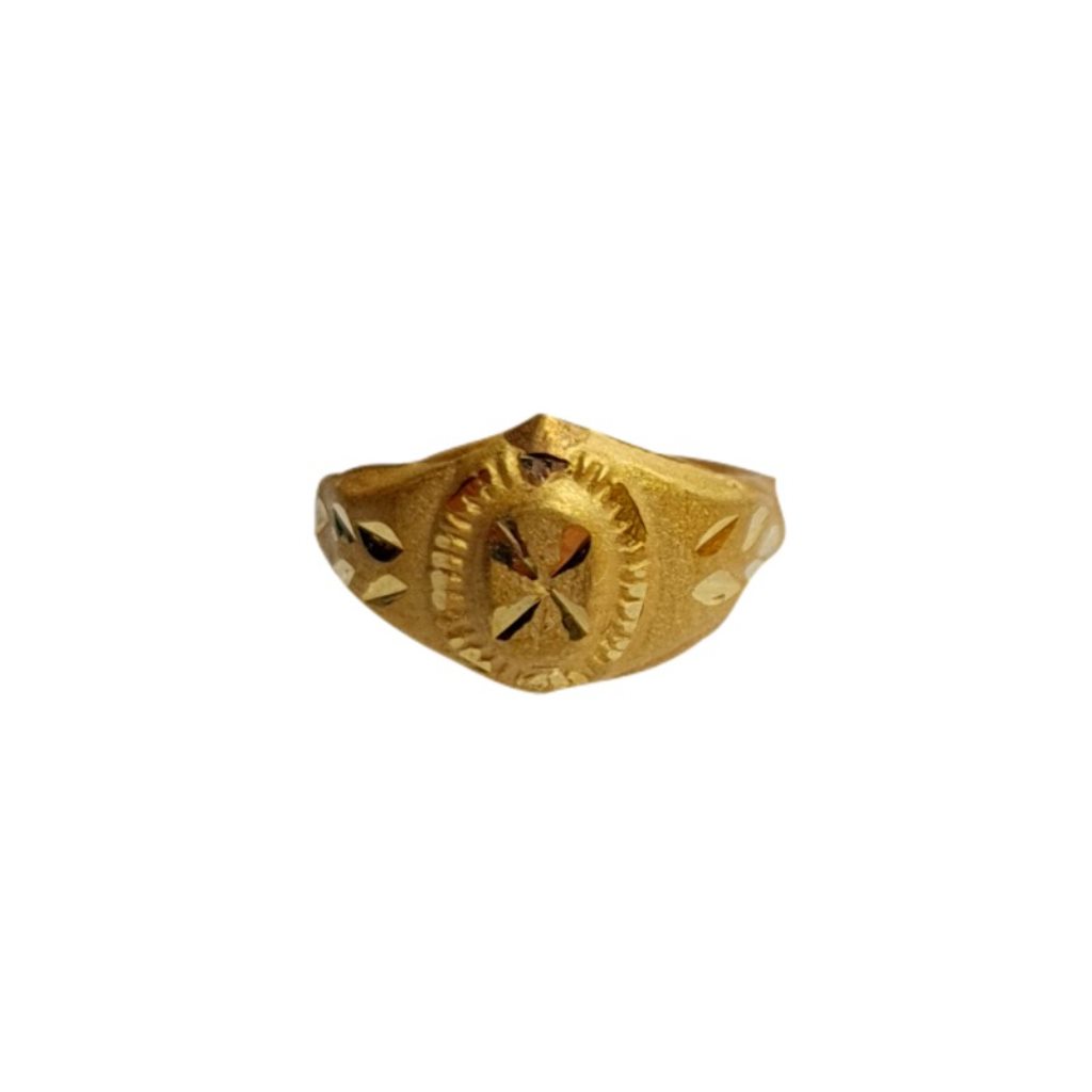 Solid 22K/18K/14K Fine Gold Certified Stamped Oval Design Kid's Ring