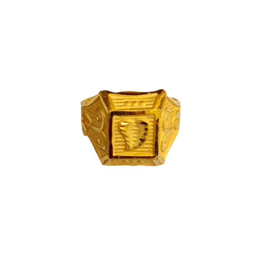 Solid 22K/18K/14K Fine Gold Certified Stamped Square Design Kid's Ring