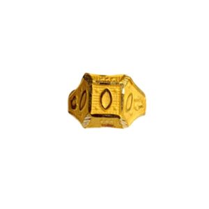 Solid 22K/18K/14K Fine Gold Certified Stamped Square Design Kid's Ring
