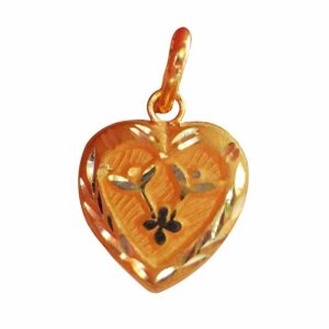 Solid 22K/18K/14K Fine Gold Certified Stamped Heart Shape Design Pendant