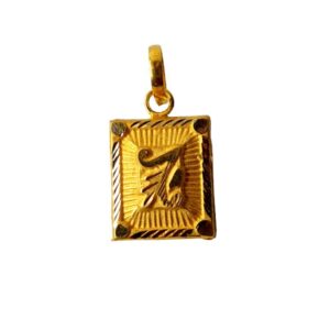 Solid 22K/18K/14K Fine Gold Certified Stamped Square Shape Design Pendant In 22 Carat,18 Carat and 14 Carat Fine Gold