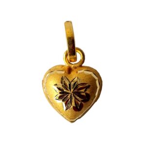 Solid 22K/18K/14K Fine Gold Certified Stamped Heart Shape Design Pendant In 22 Carat,18 Carat and 14 Carat Fine Gold