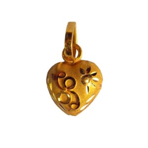 Solid 22K/18K/14K Fine Gold Certified Stamped Heart Shape Design Pendant In 22 Carat,18 Carat and 14 Carat Fine Gold
