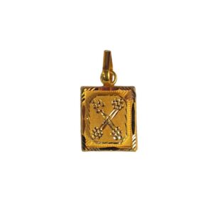 Solid 22K/18K/14K Fine Gold Certified Stamped Square Shape Design Pendant In 22 Carat,18 Carat and 14 Carat Fine Gold