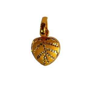 Solid 22K/18K/14K Fine Gold Certified Stamped Heart Shape Design Pendant In 22 Carat,18 Carat and 14 Carat Fine Gold