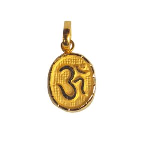 Solid 22K/18K/14K Fine Gold Certified Stamped Oval Shape Om Design Pendant In 22 Carat,18 Carat and 14 Carat Fine Gold