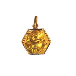 Solid 22K/18K/14K Fine Gold Certified Stamped Hexagonal Design Pendant In 22 Carat,18 Carat and 14 Carat Fine Gold