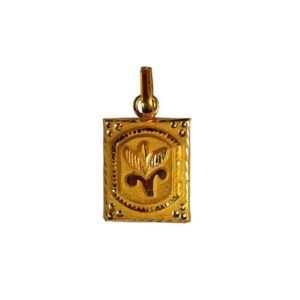 Solid 22K/18K/14K Fine Gold Certified Stamped Square Shape Design Pendant In 22 Carat,18 Carat and 14 Carat Fine Gold