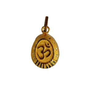 Solid 22K/18K/14K Fine Gold Certified Stamped Oval Shape Om Design Pendant In 22 Carat,18 Carat and 14 Carat Fine Gold