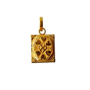 Solid 22K/18K/14K Fine Gold Certified Stamped Square Shape Design Pendant In 22 Carat,18 Carat and 14 Carat Fine Gold