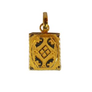 Solid 22K/18K/14K Fine Gold Certified Stamped Square Design Pendant In 22 Carat,18 Carat and 14 Carat Fine Gold