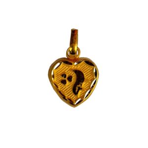 Solid 22K/18K/14K Fine Gold Certified Stamped Heart Shape Design Pendant In 22 Carat,18 Carat and 14 Carat Fine Gold