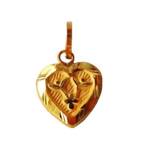 Solid 22K/18K/14K Fine Gold Certified Stamped Elegant Heart Design Pendant