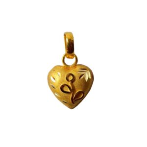 Solid 22K/18K/14K Fine Gold Certified Stamped Heart Shape Design Pendant In 22 Carat,18 Carat and 14 Carat Fine Gold