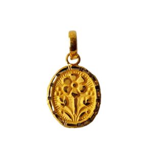 Solid 22K/18K/14K Fine Gold Certified Stamped Oval Shape Design Pendant In 22 Carat,18 Carat and 14 Carat Fine Gold