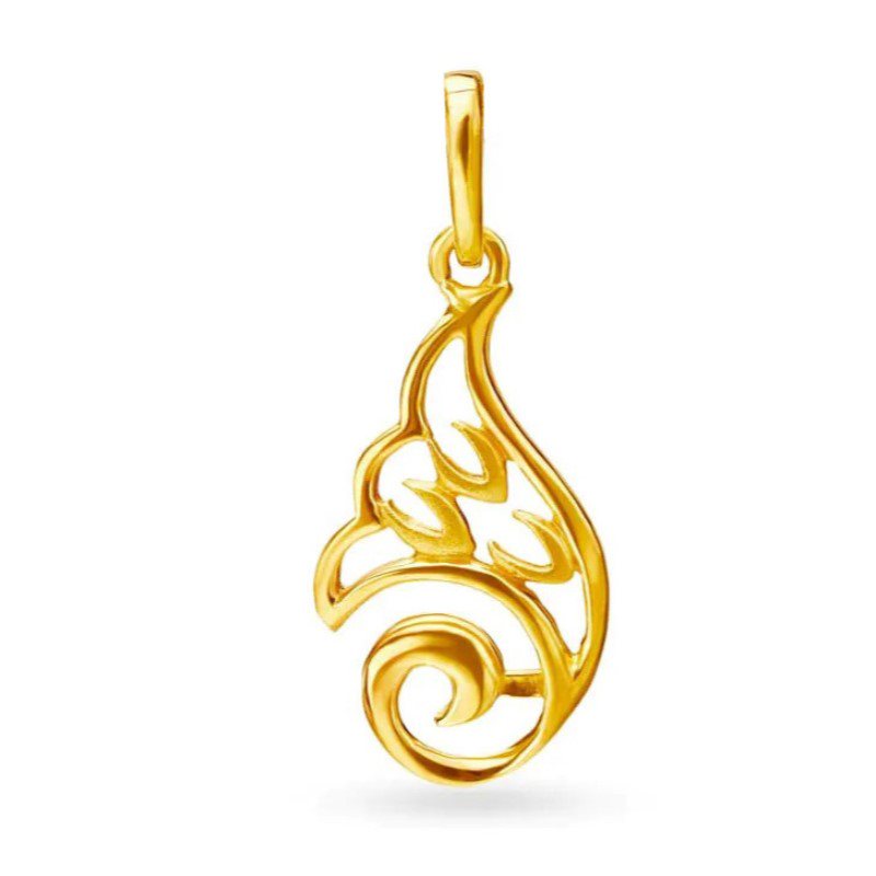Solid 22K/18K/14K Fine Gold Certified Stamped Unique Cut Design Pendant