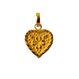 Solid 22K/18K/14K Fine Gold Certified Stamped Heart Shape Design Pendant In 22 Carat,18 Carat and 14 Carat Fine Gold