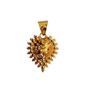 Solid 22K/18K/14K Fine Gold Certified Stamped Spikes Heart Design Pendant In 22 Carat,18 Carat and 14 Carat Fine Gold